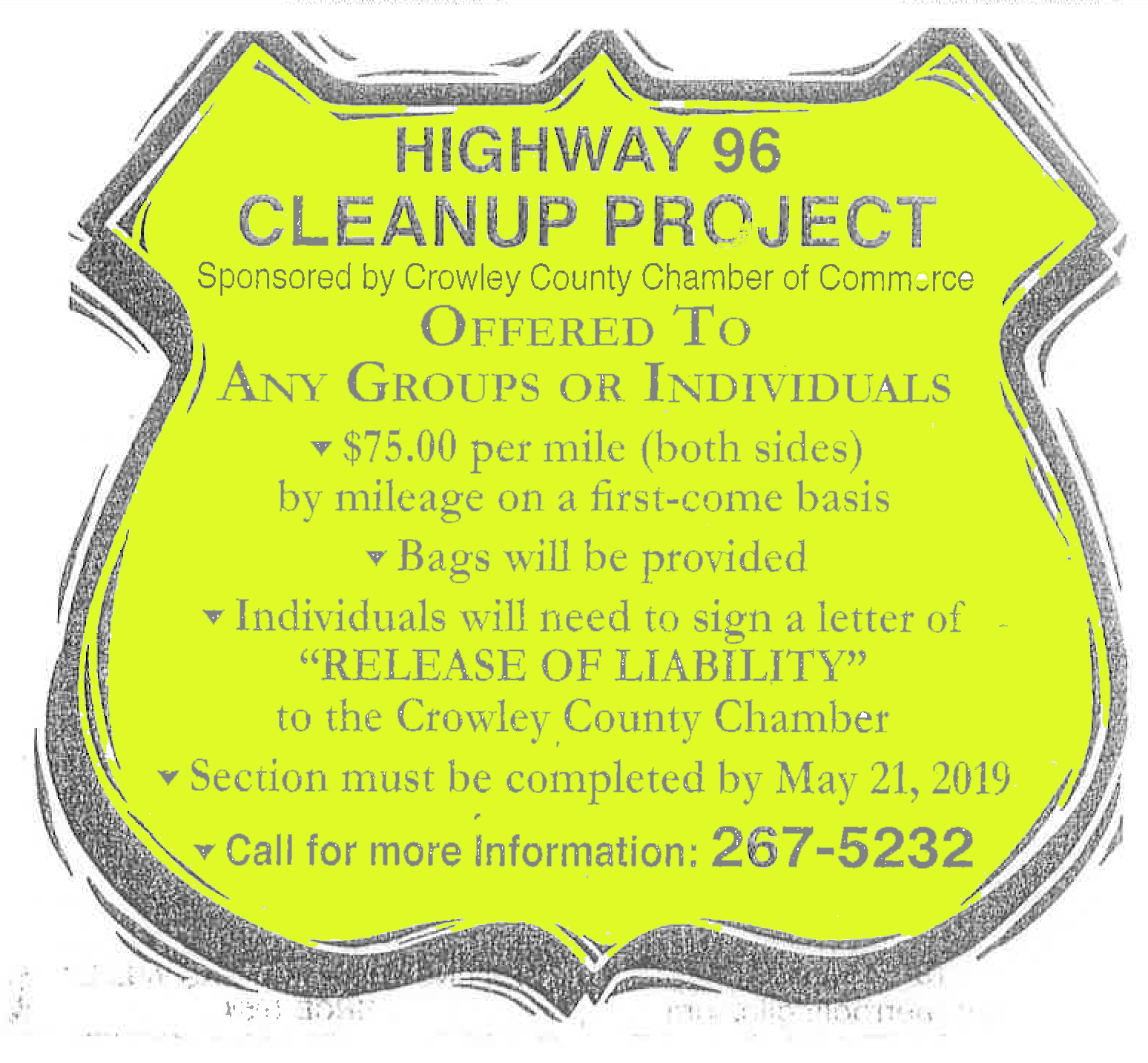 Highway Clean Up Project posting