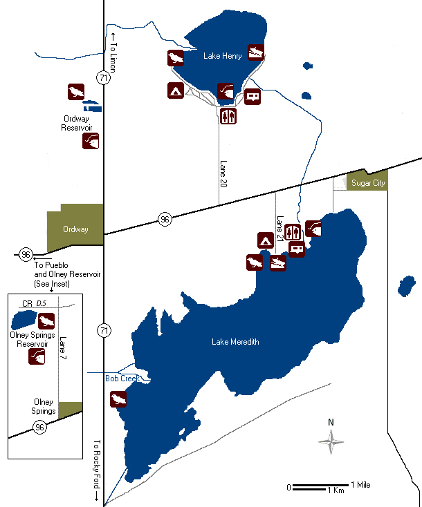 Map of Ordway Lakes